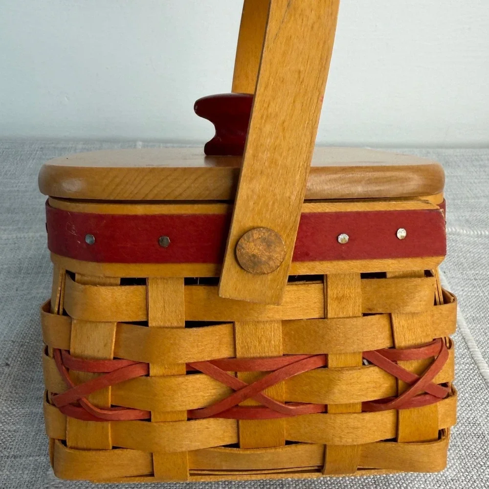 Longaberger Small Square Basket w Lid Cottagecore Tree‎ Trimming 2000